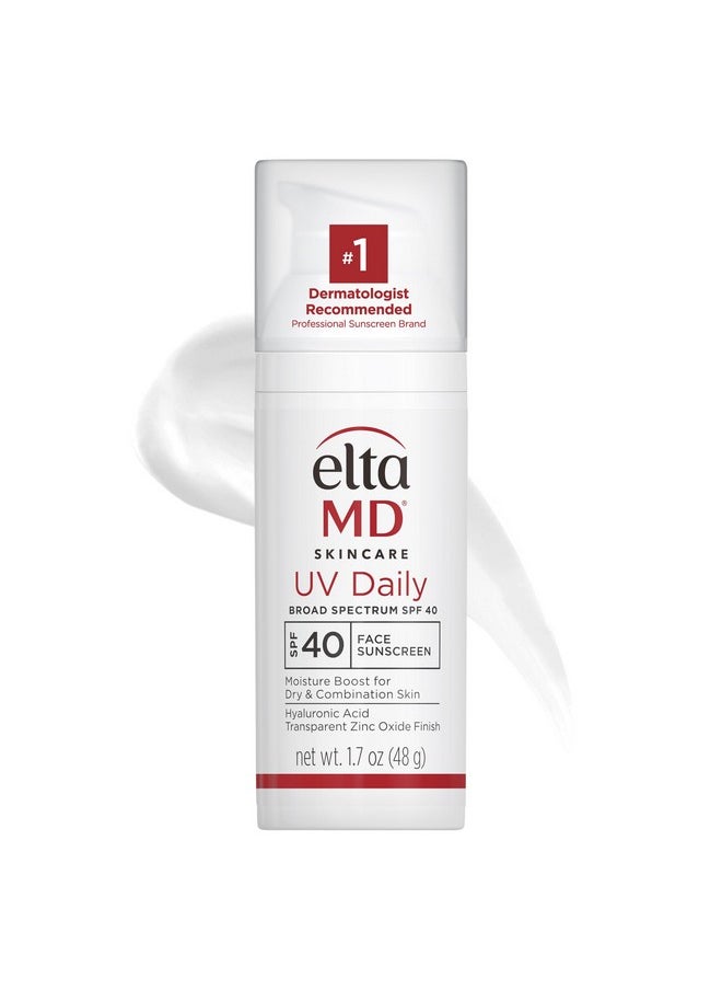 EltaMD UV Daily SPF 40 Face Sunscreen Moisturizer with Zinc Oxide, Daily Moisturizer with SPF, 1.7 oz Pump