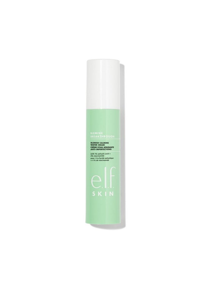 e.l.f. SKIN Blemish Breakthrough Calming Water Cream, Lightweight Blemish-Fighting Face Moisturiser, Prevents New Blemishes & Calms Skin