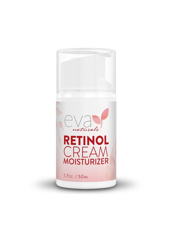 Eva Naturals Anti-Aging Retinol Cream For Face - Anti-Wrinkle Retinol Moisturizer Day & Night Face Cream With Hyaluronic Acid & Vitamin E For Women and Men - Reduce Fine Lines & Dark Spots (1.7 oz)