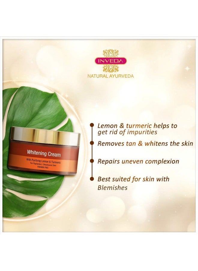Inveda Brightening Cream with Purifying Lemon and Turmeric, Helps to Reduce Dark Spots, Gives Fair, Healthy and Even Tone Skin, 50ml
