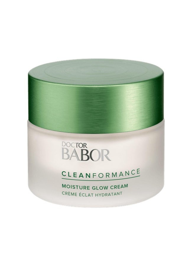 BABOR CLEANFORMANCE Moisture Glow Cream, Lightweight Daily Moisturizer with Light-Reflecting Pigments, Instant Glow and Hydration, Prebiotics & Probiotics Facial Cream, Radiant Even Complexion, 1.7 oz