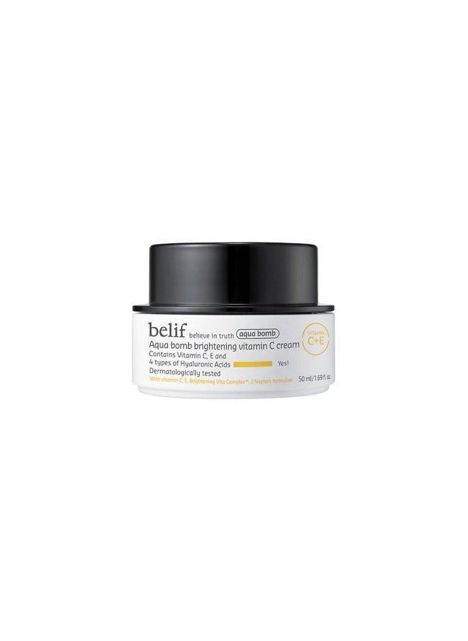 belif Aqua Bomb Vitamin C Face Cream Moisturizer, Infused with Hyaluronic Acid, Vitamin C & Vitamin E, Intense Hydration, For All Skin Types, Korean Skin Care