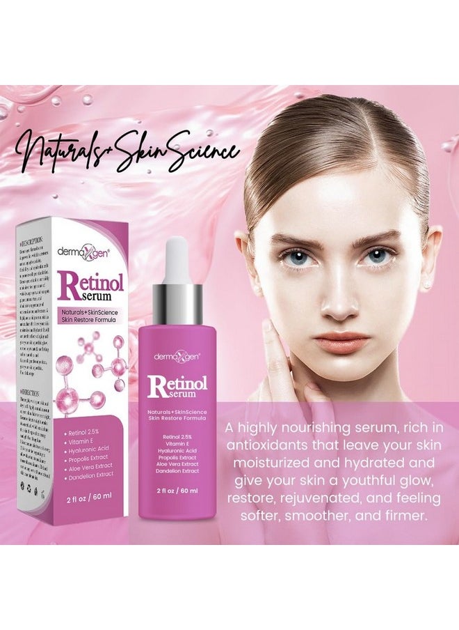 DERMAXGEN Retinol Cream - 3% (Percent) Retinol Cream for Face with Hyaluronic Acid Anti-Aging Face Cream for Fine Lines & Wrinkles - Hydrating Face Moisturizer (2 FL OZ, RETINOL SERUM)