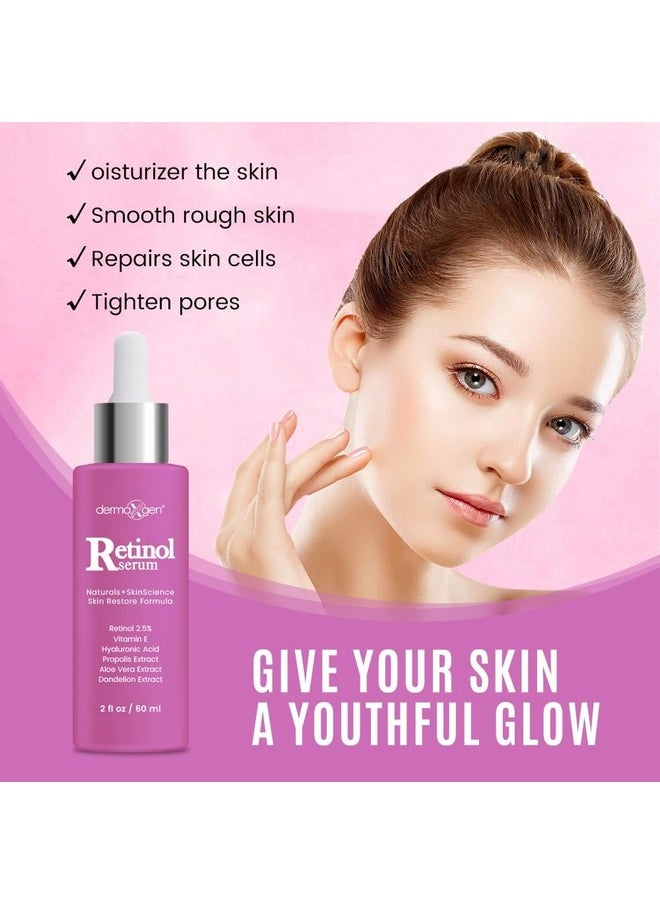 DERMAXGEN Retinol Cream - 3% (Percent) Retinol Cream for Face with Hyaluronic Acid Anti-Aging Face Cream for Fine Lines & Wrinkles - Hydrating Face Moisturizer (2 FL OZ, RETINOL SERUM)
