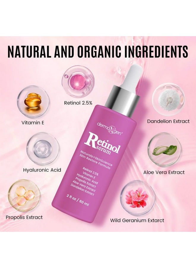 DERMAXGEN Retinol Cream - 3% (Percent) Retinol Cream for Face with Hyaluronic Acid Anti-Aging Face Cream for Fine Lines & Wrinkles - Hydrating Face Moisturizer (2 FL OZ, RETINOL SERUM)