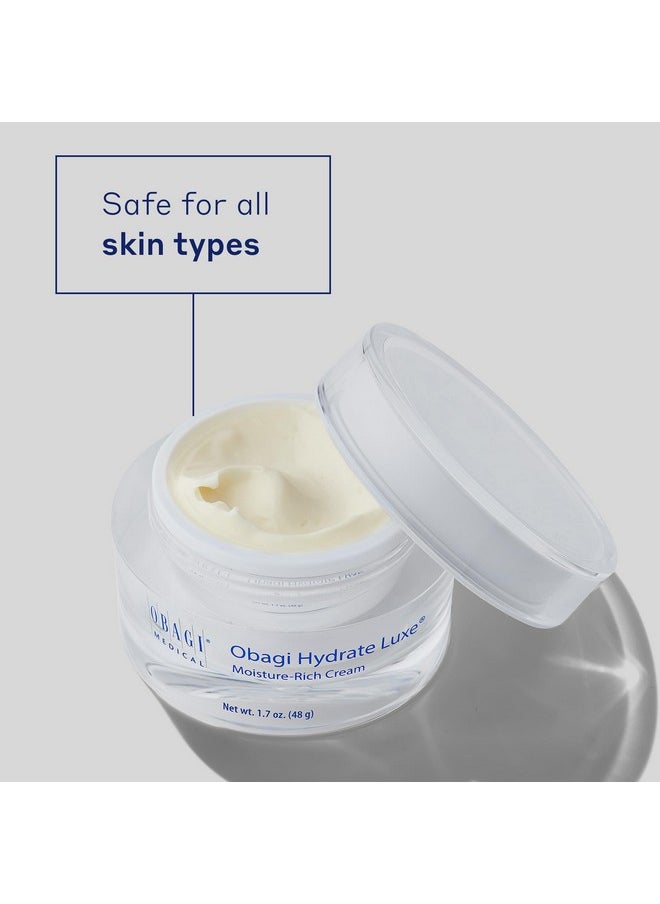 Obagi Hydrate Luxe Ultra-Rich Facial Moisturizer - Non-Comedogenic with Tara Seed Extract and Biomimetic Peptides - Intensive Night Face Cream for Dry, Sensitive or Aging Skin - 1.7 oz