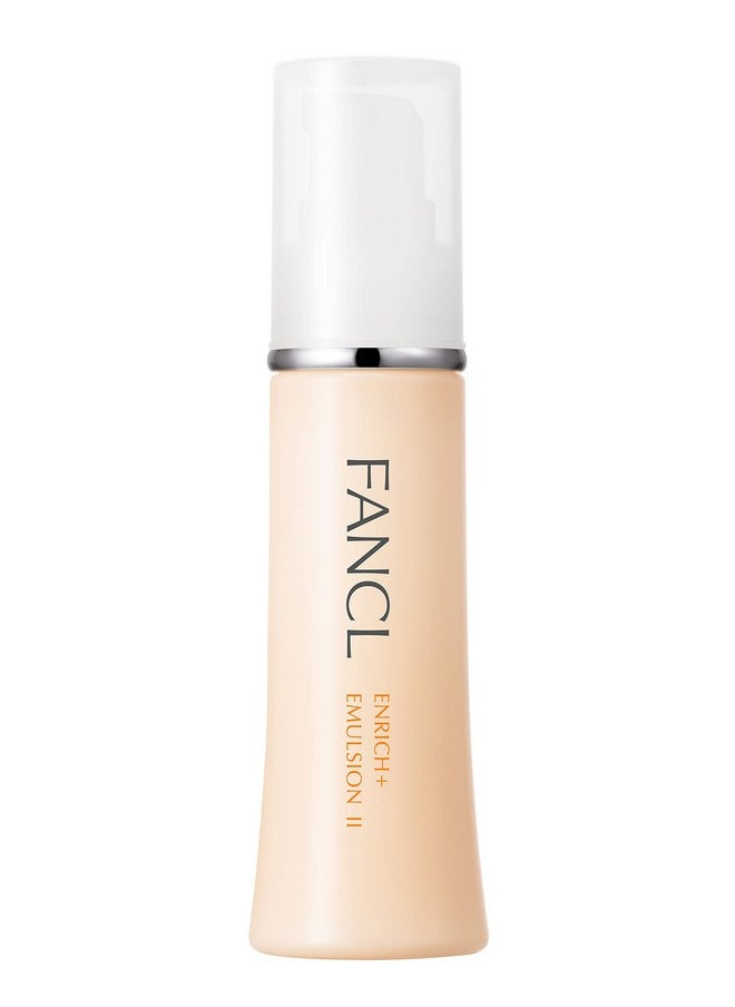 FANCL Enrich+ Emulsion II - 100% Preservative-Free, Facial Lotion with Niacinamide, Hydration, Anti-Aging, Firming & Elasticity Solutions for All Skin Types