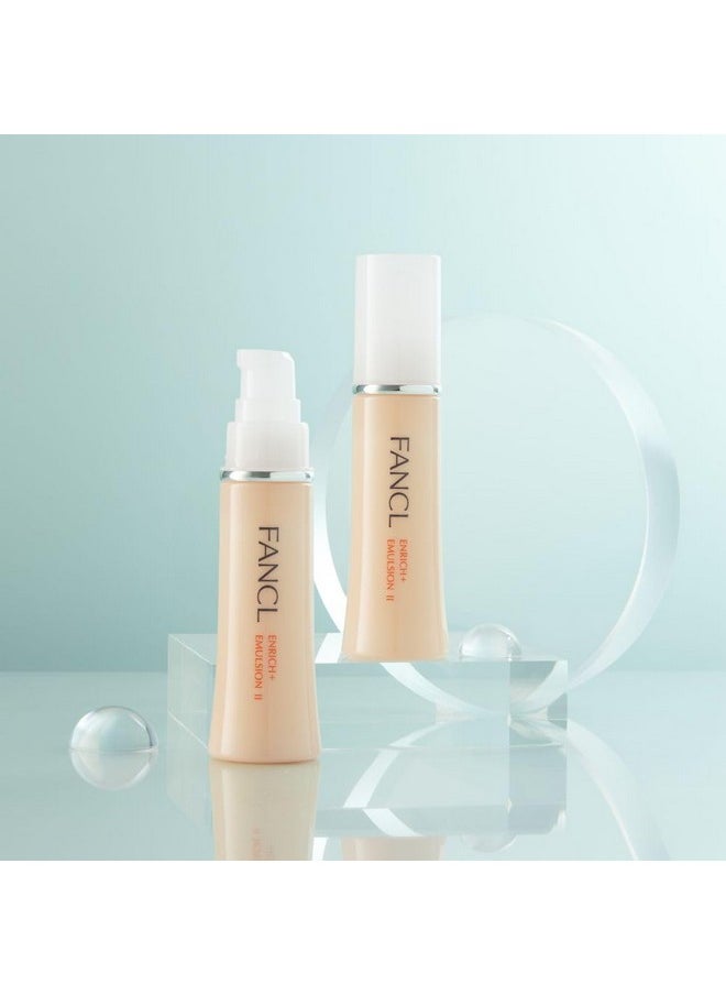 FANCL Enrich+ Emulsion II - 100% Preservative-Free, Facial Lotion with Niacinamide, Hydration, Anti-Aging, Firming & Elasticity Solutions for All Skin Types