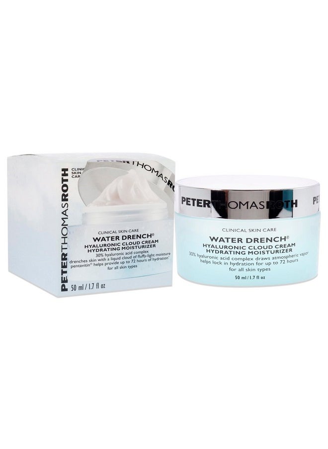 Peter Thomas Roth | Water Drench Hyaluronic Cloud Cream | Hydrating Moisturizer for Face, Up to 72 Hours of Hydration for More Youthful-Looking Skin, Fragnance Free, 1.69 Fl Oz