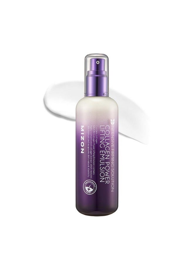 MIZON Collagen Power Lifting Emulsion, Collagen 54% with Adenosine, Peptides, High Elasticity, Anti-Wrinkle Care, Face Moisturizer, (120 ml 4.06 fl oz)
