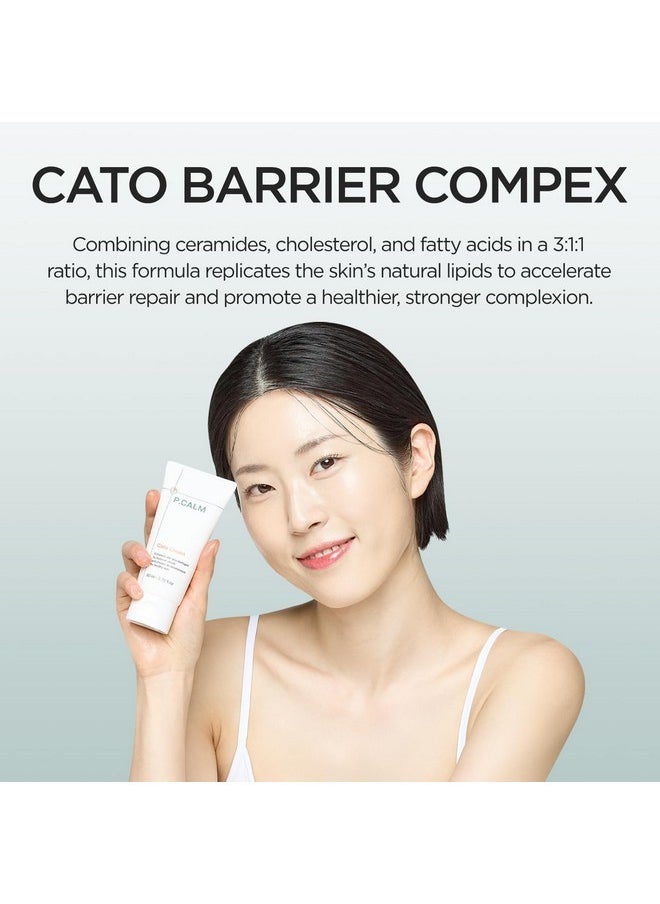 P.CALM Cato Facial Cream 80ml | Vegan Korean Facial Moisturizer for Sensitive Skin | Lightweight Non-Greasy Non-Sticky Barrier-Strengthening
