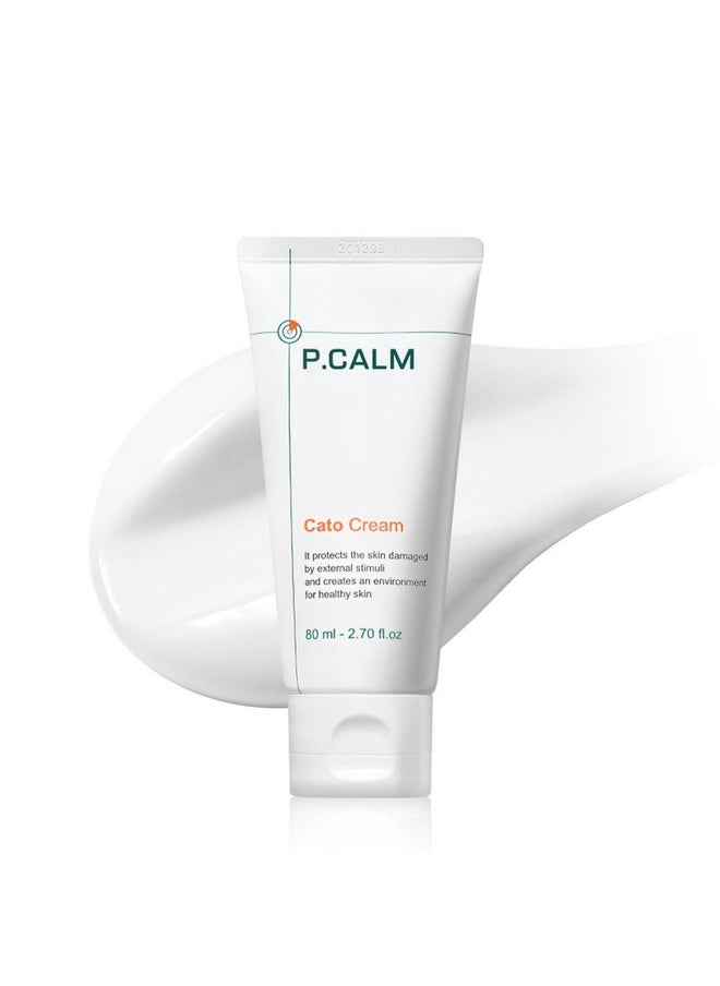P.CALM Cato Facial Cream 80ml | Vegan Korean Facial Moisturizer for Sensitive Skin | Lightweight Non-Greasy Non-Sticky Barrier-Strengthening