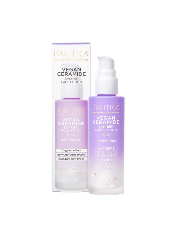 Pacifica Face Moisturizer - Vegan Ceramide Barrier Repair Face Lotion, Hydrating, For Dry Skin, Dermatologist Tested, Safe for Sensitive Skin, Fragrance Free, Vegan + Cruelty Free