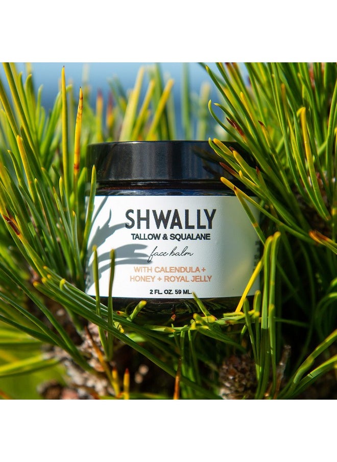 Shwally Tallow, Honey & Royal Jelly Non-Comedogenic Face Moisturizer (2 Oz) - Paleo & Primal Tallow Balm - 100% Grass Fed Tallow with Squalane & Calendula - Rich in Vitamin A, K, D & E - Creates Soft, Smooth Skin (Organic Geranium Rose + Lavender)