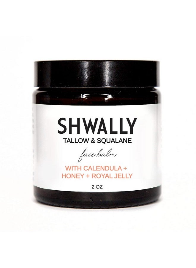 Shwally Tallow, Honey & Royal Jelly Non-Comedogenic Face Moisturizer (2 Oz) - Paleo & Primal Tallow Balm - 100% Grass Fed Tallow with Squalane & Calendula - Rich in Vitamin A, K, D & E - Creates Soft, Smooth Skin (Organic Geranium Rose + Lavender)