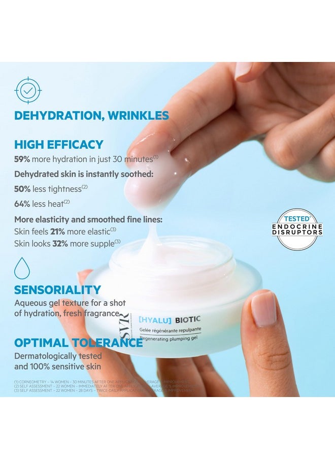 SVR [HYALU]Biotic Face Moisturizing Gel with Hyaluronic Acid, Probiotics and Stabilized Vitamin C for Dull, Dehydrated Sensitive Skin. 48hrs Hydration to Smooth the Appearance of Fine Lines, 1.7 fl.oz