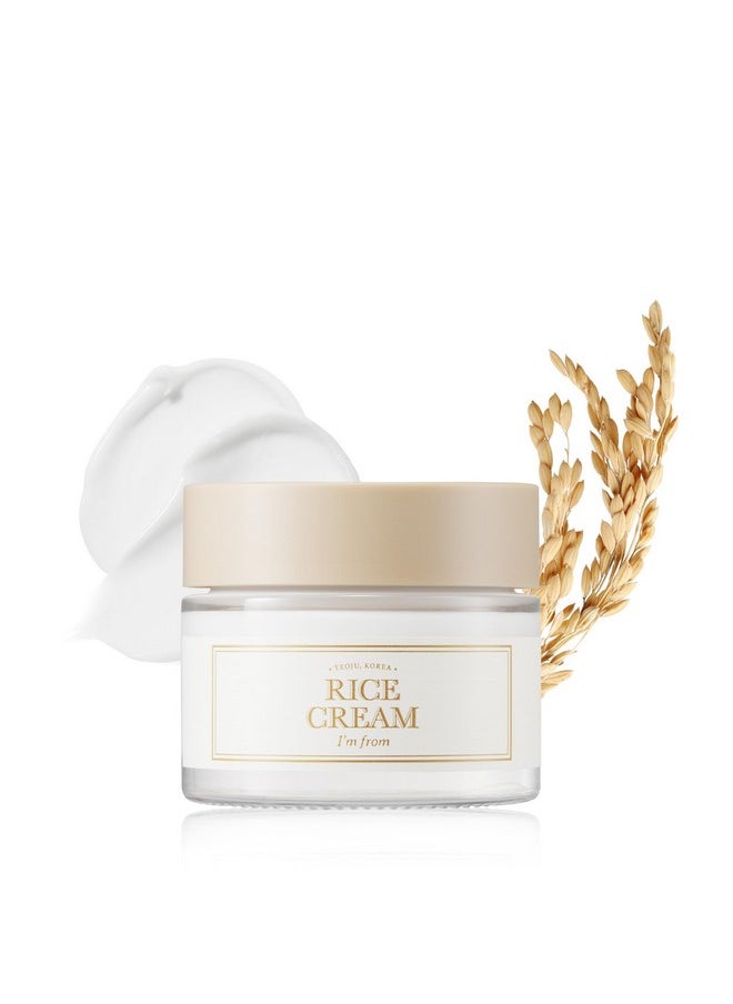 I'm from Rice Cream 1.69 Ounce, 41% Rice Bran Essence with Ceramide, Glowing Look, Improves Moisture Skin Barrier, Nourishes Deeply, Smoothening to Even Out Skin Tone, K Beauty