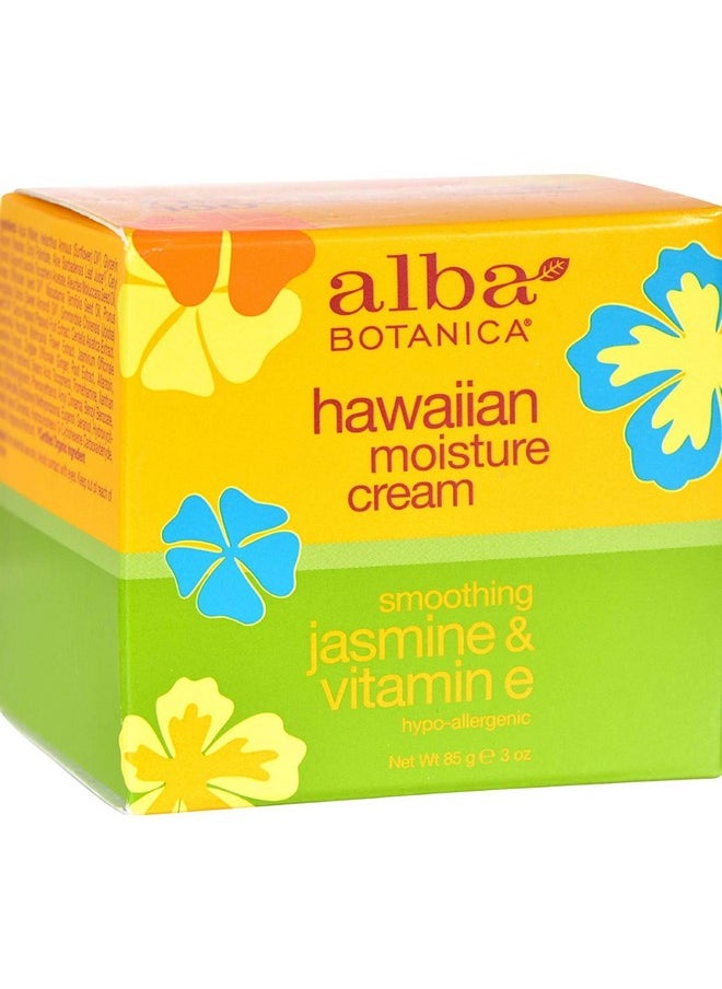 Alba Botanica Hawaiian Moisture Cream, Soothing Jasmine & Vitamin E 3 oz (Pack of 2)
