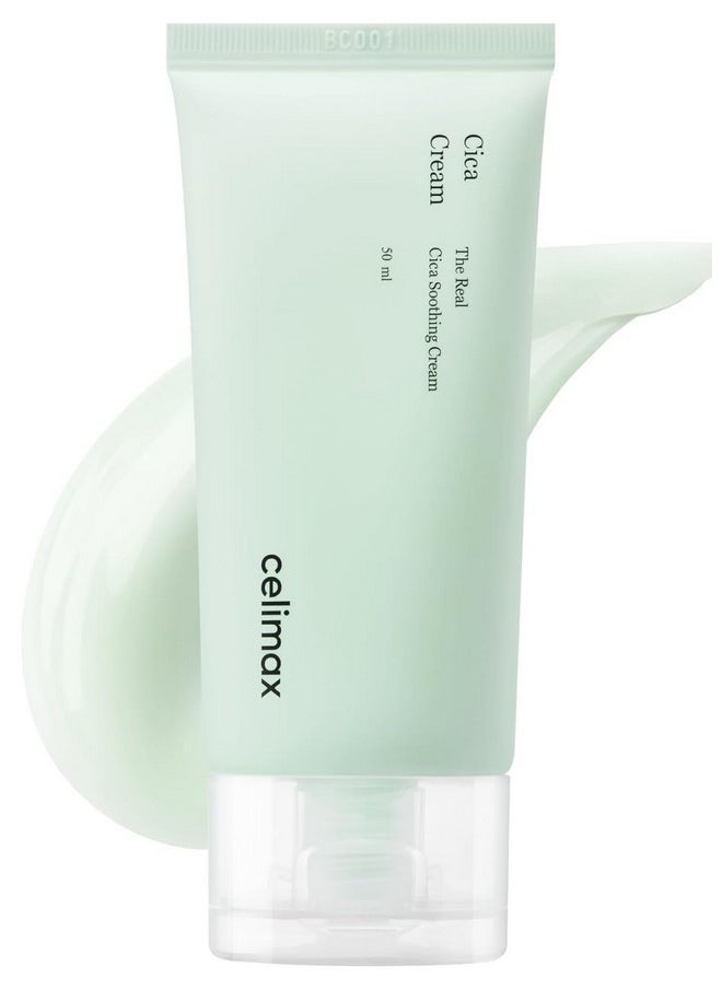 celimax The Real Cica Soothing Cream | with Fresh Cica Extract, Oil Free, Hydrating, Moisturizing, Calming, Lightweight Gel Cream, 50ml