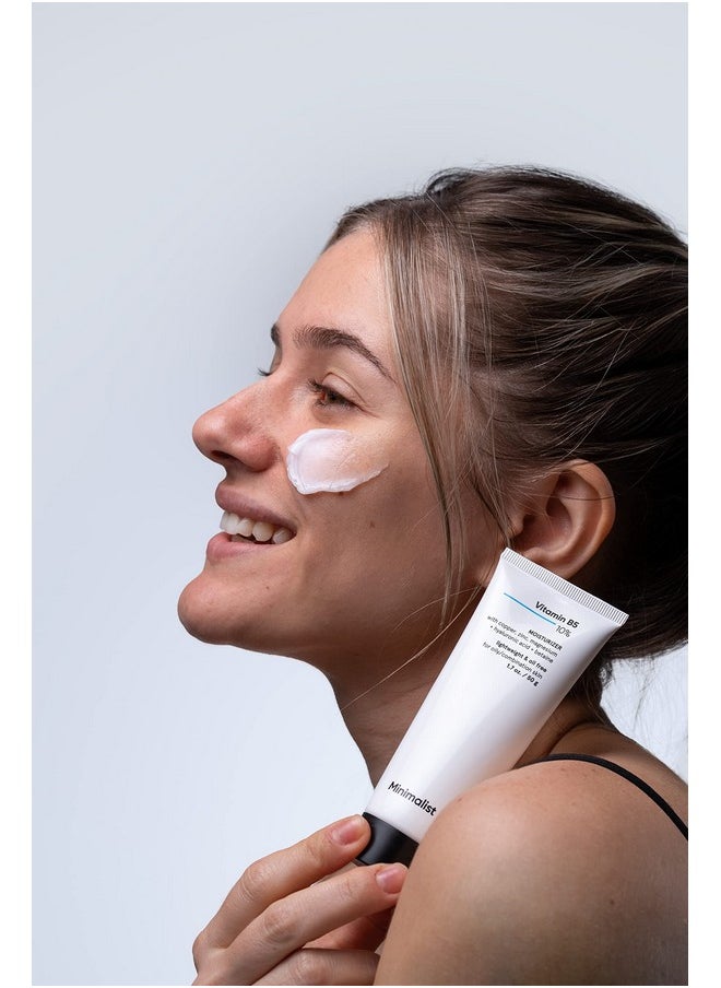Minimalist 10% Vitamin B5 Face Moisturizer for Oily & Acne Prone Skin | Oil Free Fast Absorbing Lightweight Gel | For Women & Men | 1.7 Oz / 50 gm