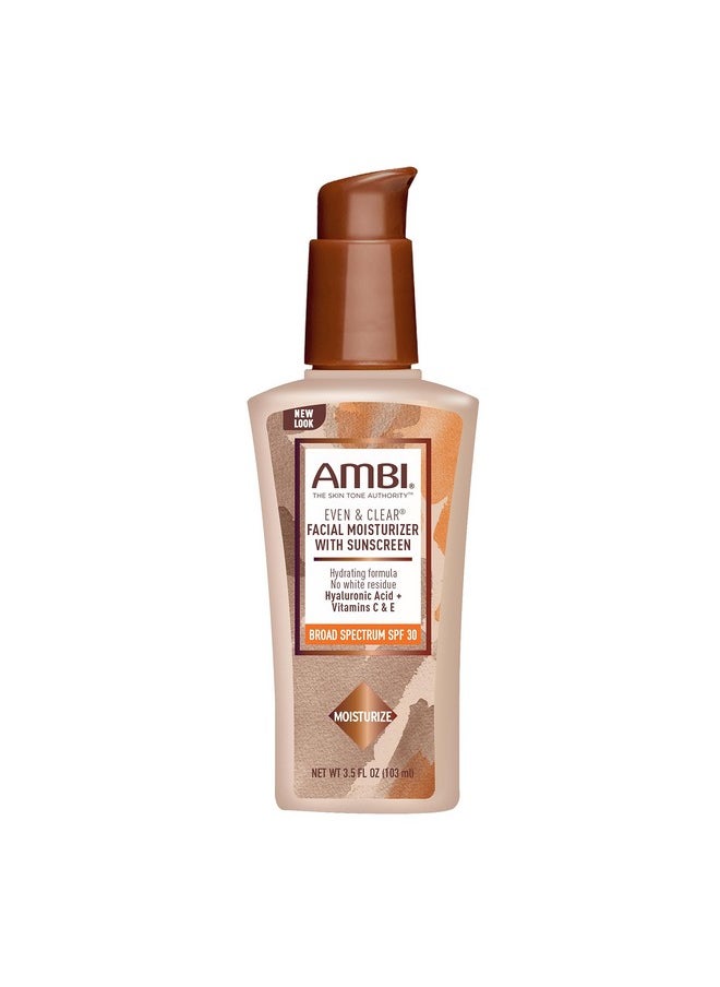 Ambi Even & Clear Daily Facial Moisturizer with SPF 30, 3.5 Ounce