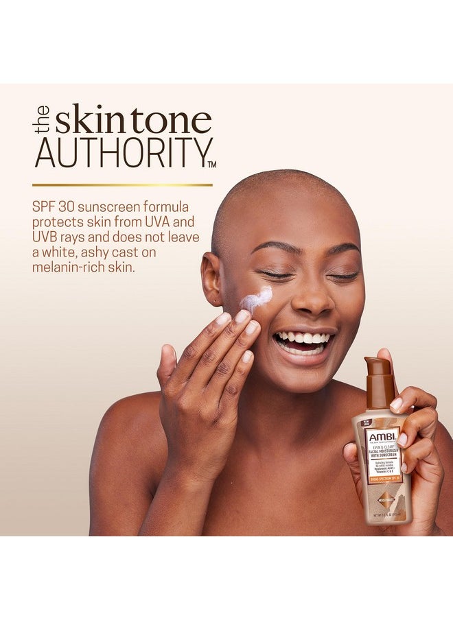 Ambi Even & Clear Daily Facial Moisturizer with SPF 30, 3.5 Ounce