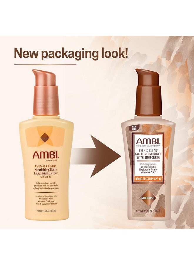 Ambi Even & Clear Daily Facial Moisturizer with SPF 30, 3.5 Ounce
