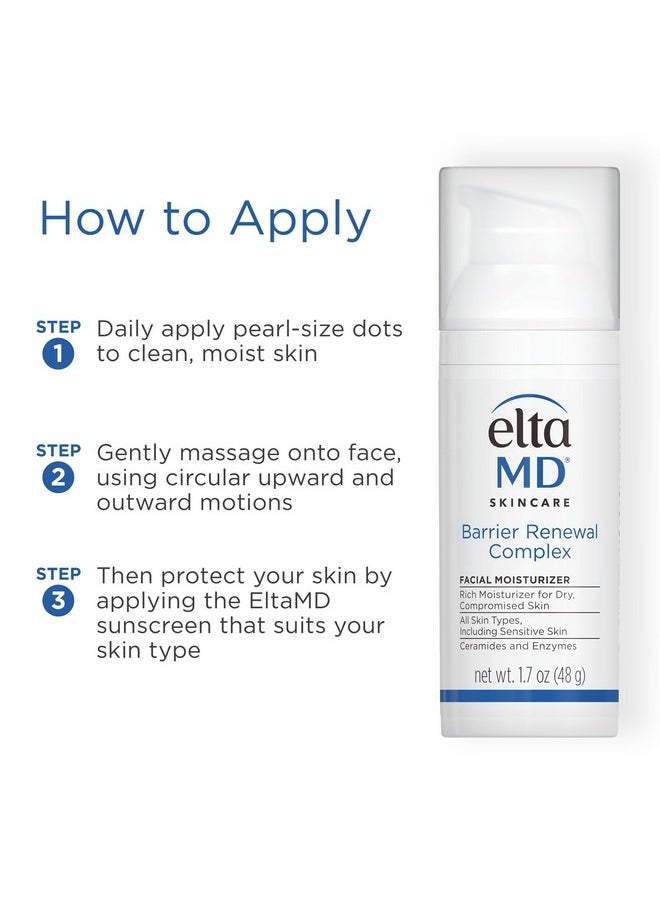 EltaMD Barrier Renewal Complex Face Moisturizer for Dry Skin, Sensitive Skin Moisturizer for Face, 1.7 oz Pump