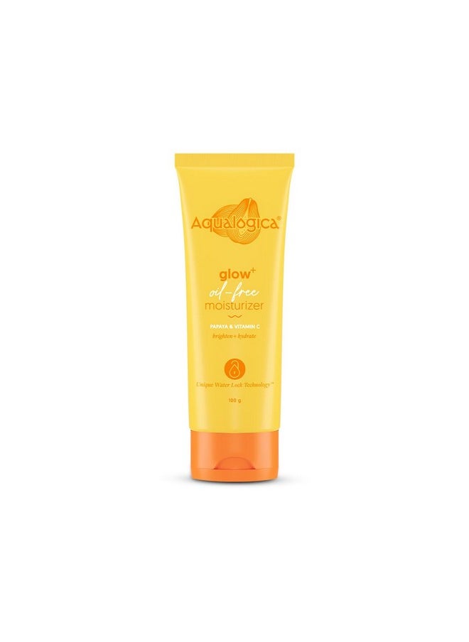 Aqualogica Glow+ Oil-Free Moisturizer with Papaya & Vitamin C| Moisturizes to Enhance Glow & Texture | Controls Excess Oil | 100g