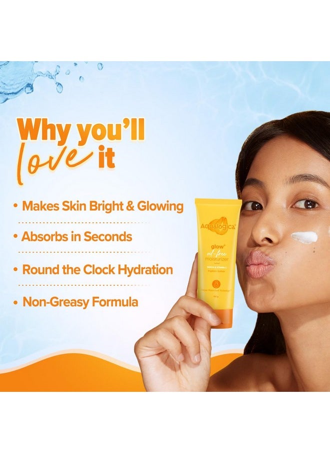 Aqualogica Glow+ Oil-Free Moisturizer with Papaya & Vitamin C| Moisturizes to Enhance Glow & Texture | Controls Excess Oil | 100g