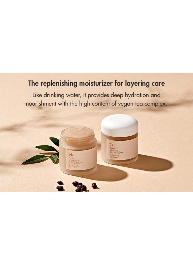 leegeehaam Dr.Ceuracle Vegan Kombucha Tea Gel Cream (75g / 2.64 oz) - Hydrating, Nourishing Korean Skincare with Vegan Fermented Black Tea Complex