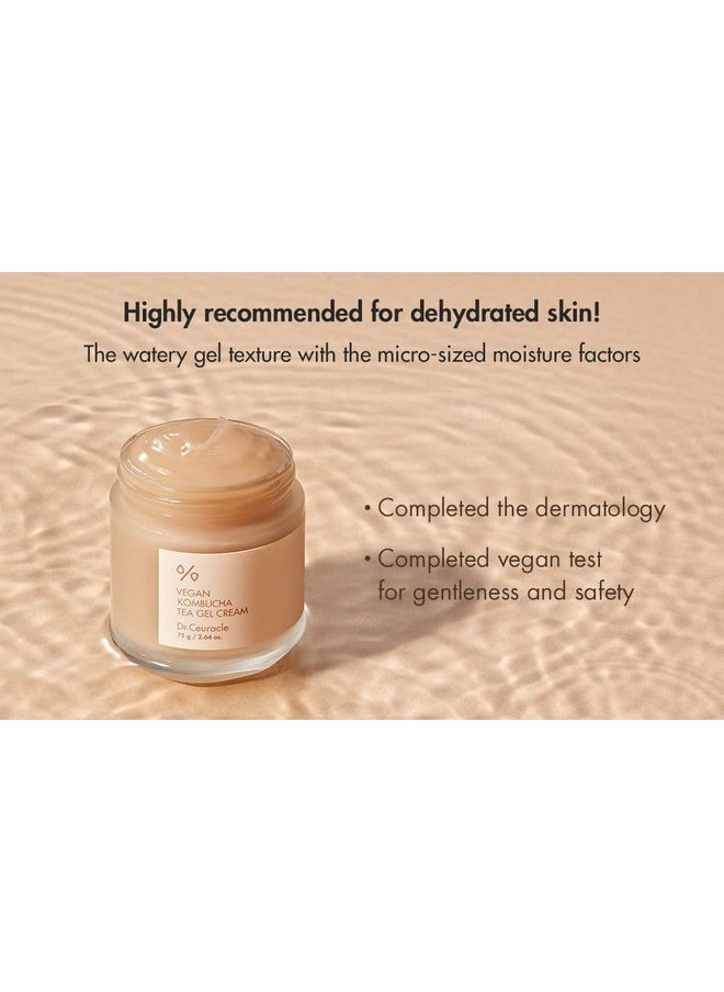 leegeehaam Dr.Ceuracle Vegan Kombucha Tea Gel Cream (75g / 2.64 oz) - Hydrating, Nourishing Korean Skincare with Vegan Fermented Black Tea Complex
