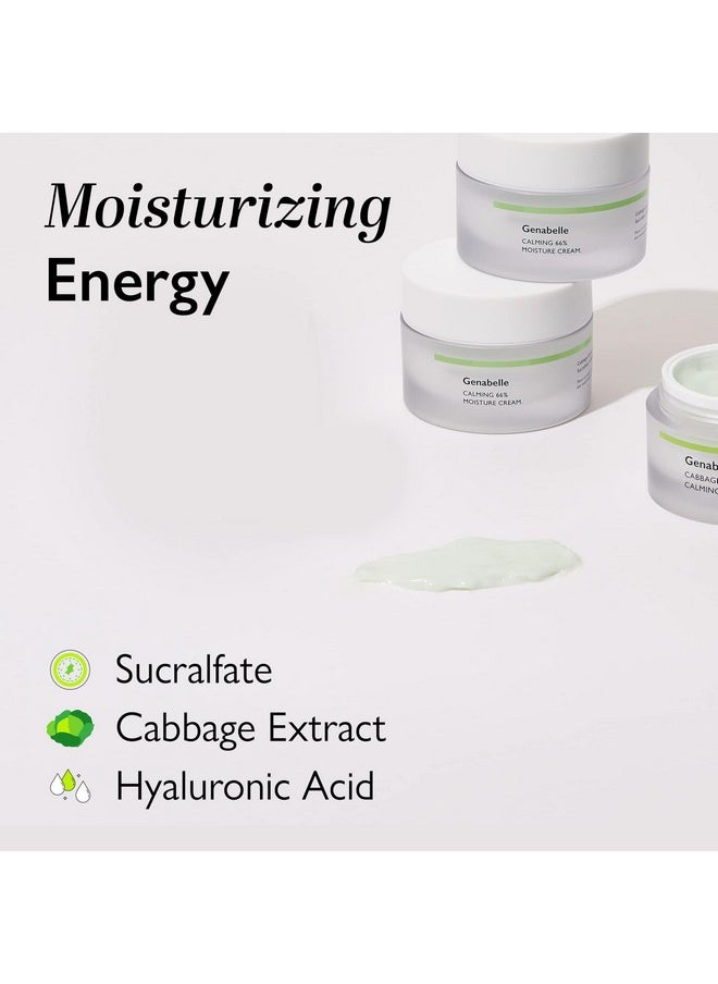 Genabelle Cabbage 73 Calming Cream - Lightweight Watery-Type Moisturizer with CICA, Sucralfate, Hyaluronic Acid, Helps Instantly Calm, & Hydrate the Skin 1.69 fl. oz.