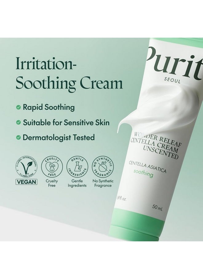 PURITO Centella Unscented Cream, Korean Centella, for All Skin Types, Soothing, Facial Cream for face, K-Beauty, Korean Skin Care, 50ml 1.7 fl.oz