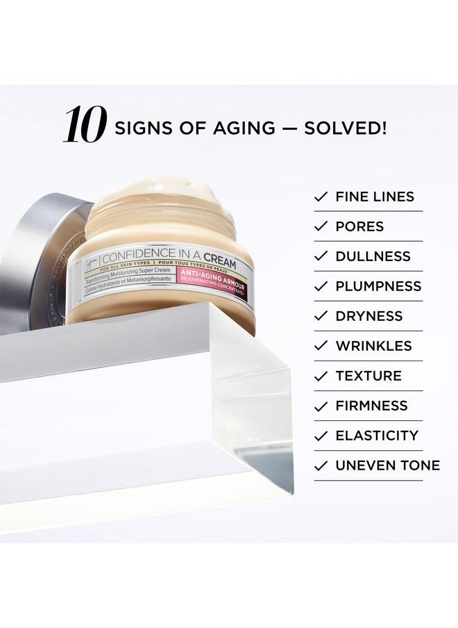 IT Cosmetics Confidence in a Cream Anti Aging Face Moisturizer - Visibly Reduces Fine Lines, Wrinkles & Signs of Aging Skin in 2 Weeks, 48HR Hydration with Hyaluronic Acid, Niacinamide - 2 fl oz
