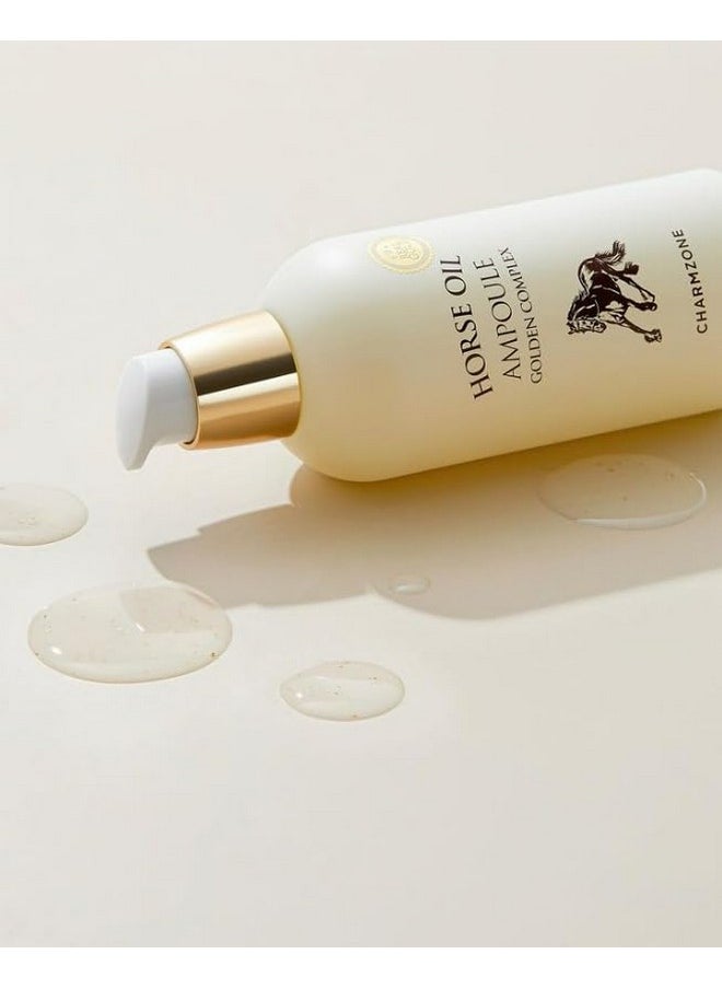 CHARMZONE Mayu Horse Oil and Gold Intense Moisturizing Lightweight Face Ampoule Golden Complex Gift for All Skin Type (100ml/3.38 fl.oz)