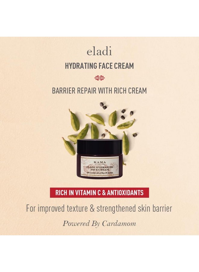 Kama Ayurveda Eladi Hydrating Ayurvedic Face Cream with Pure Essential Oils of Rose and Jasmine, 50g