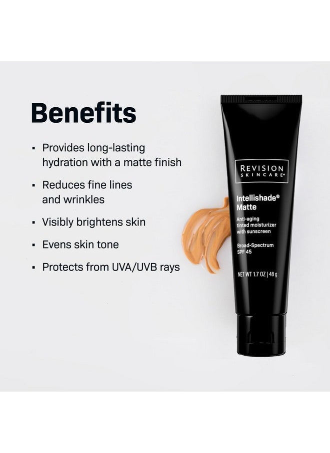 Revision Skincare Intellishade® Matte, Anti Aging Tinted Daily Moisturizer with SPF, Anti Wrinkle with Peptides and Vitamin C, 1.7 oz