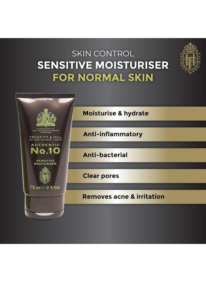Truefitt & Hill Authentic No-10 Finest Sensitive Moisturizer Tube 75gm | Suitable For All Skin Types | Recommended For Sensitive and Dry Skin