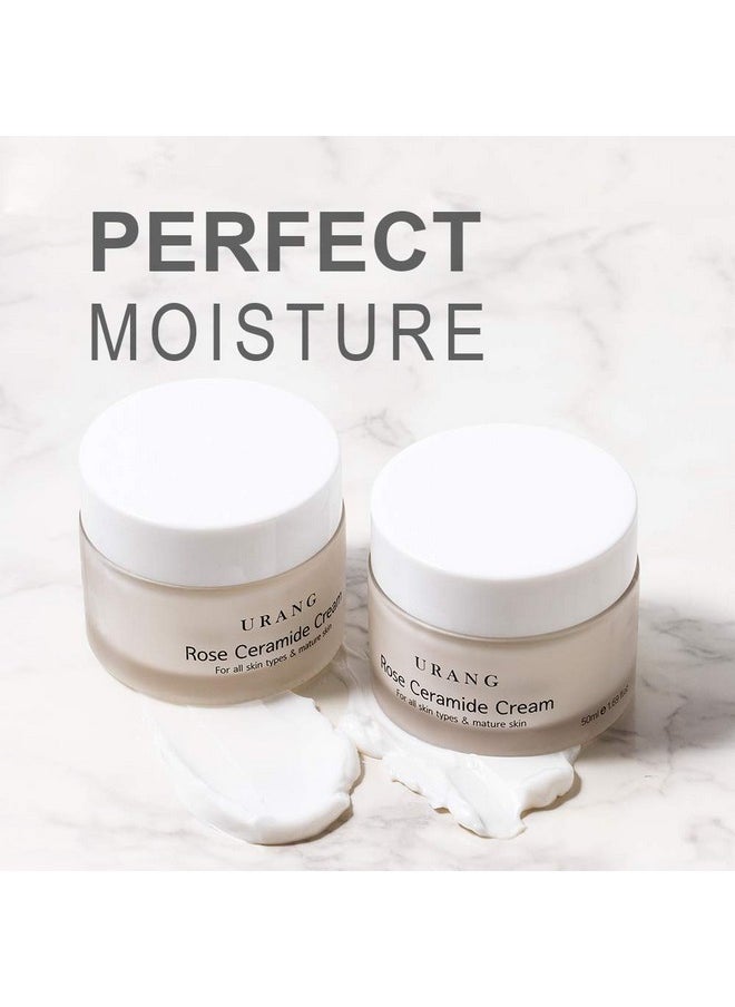 URANG Rose Ceramide Cream | Organic Natural Anti-Aging | Deep Ceramide Moisturizer | Natural Skin care For Oily, Dry, Sensitive, & Mature Skin | 1.69 oz