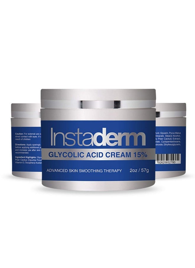 Glycolic Acid 15% Anti-Aging Cream- Alpha Hydroxy Facial Moisturizer Reduces the Appearance of Fine Lines, Wrinkles, Age Spots, Dark Spots & Scars. Exfoliates & Smoothes Skin Texture & Tone.