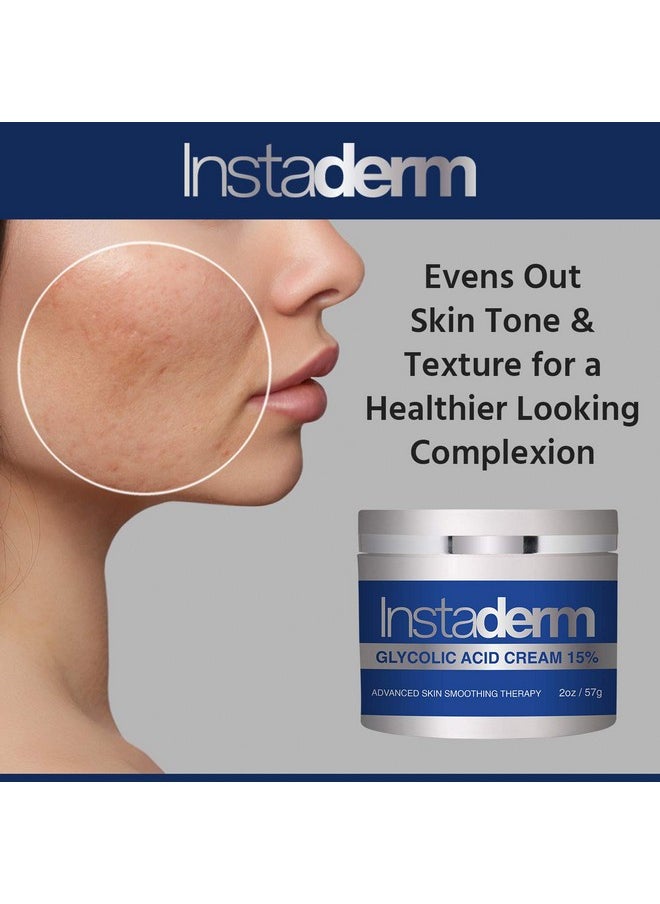 Glycolic Acid 15% Anti-Aging Cream- Alpha Hydroxy Facial Moisturizer Reduces the Appearance of Fine Lines, Wrinkles, Age Spots, Dark Spots & Scars. Exfoliates & Smoothes Skin Texture & Tone.