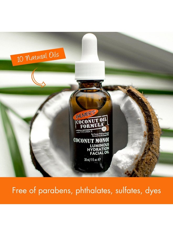 Palmer’s Coconut Oil Formula Coconut Monoi Luminous Hydration Facial Oil, 1 Ounce