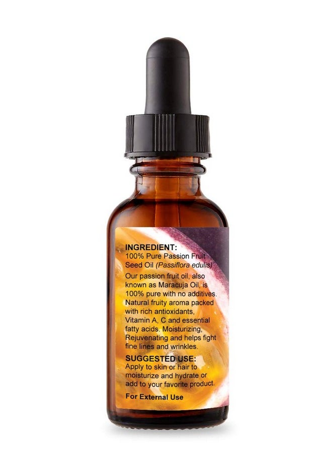 Tropical Holistic 100% Pure Virgin Maracuja Oil 2 oz - Passionfruit Seed Oil - Cold-pressed, Unrefined, Extra Virgin, Dry Skin, Face, Hair, Lip