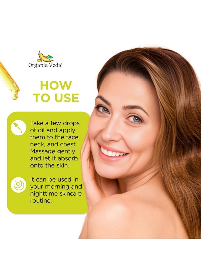 Organic Veda Moringa Face Oil with Dropper - 100% Natural Moringa Seed Oil with Turmeric & Rose Extract for Soft & Radiant Skin - Anti-aging, Reduce Wrinkles, Minimize Age Spots - 50ml (1.7 fl.oz)