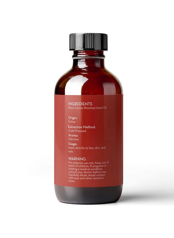 Pure Body Naturals Rosehip Oil Facial Oil for Face, Nails, Hair and Skin, Rosehip Seed Oil, 4 Fl. Ounce