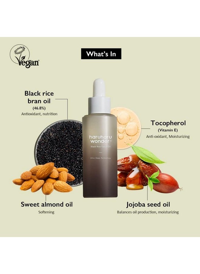 HARUHARU Wonder Black Rice Facial Oil 1.01 fl oz (30ml), Moisturing & Soothing effect