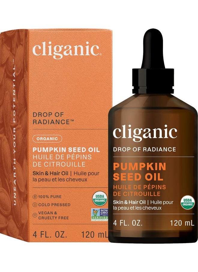 Cliganic Organic Pumpkin Seed Oil, 100% Pure - For Face & Hair | Natural Cold Pressed Unrefined (Packaging May Vary)