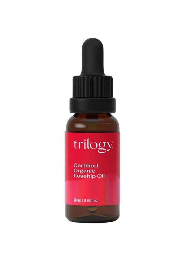 Trilogy Certified Organic Rosehip Oil - Pure Rosehip Oil Reduces the Appearance of Wrinkles, Scars, Stretchmarks and Evens Skin Tone, 0.67 oz (20ml)(Pack of 1)