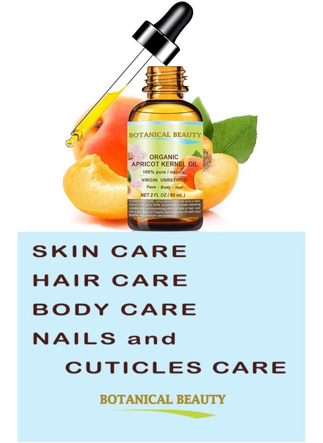 Botanical Beauty ORGANIC APRICOT KERNEL OIL Australian 100% Pure Virgin Unrefined Cold Pressed Carrier Oil 1 oz- 30 ml for Face Hair Body Nails Skin Anti-Aging